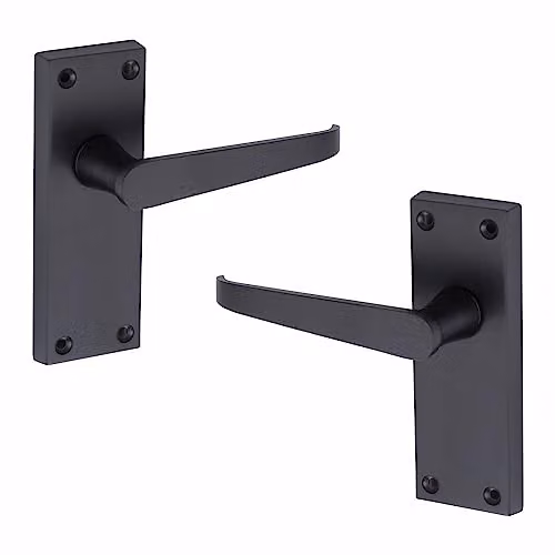Golden Grace Victorian Straight Latch Door Handles, Matt Black, 4 Sets – 4
