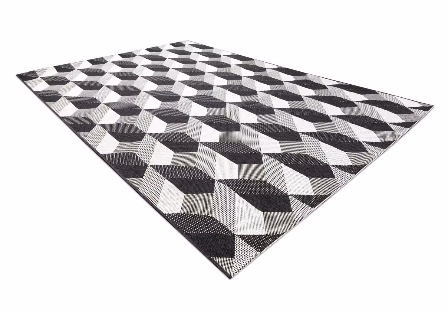 RugsX Black Modern Rectangular Flat Rug, UV Resistant Polypropylene, W: 200 cm, L: 290 cm – 3