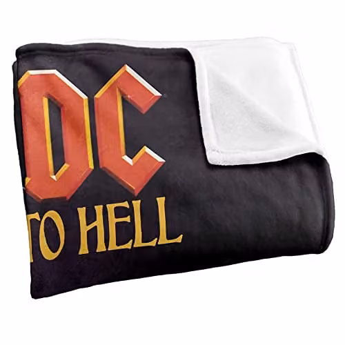 Trevco AC/DC Highway Silky Touch Super Soft Throw Blanket, White, W/D/H: 152 x 127 cm – 2