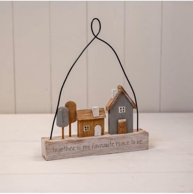 KDMD Grey Wooden Hanging Together is My Favourite Place To Be Typography Home Sign