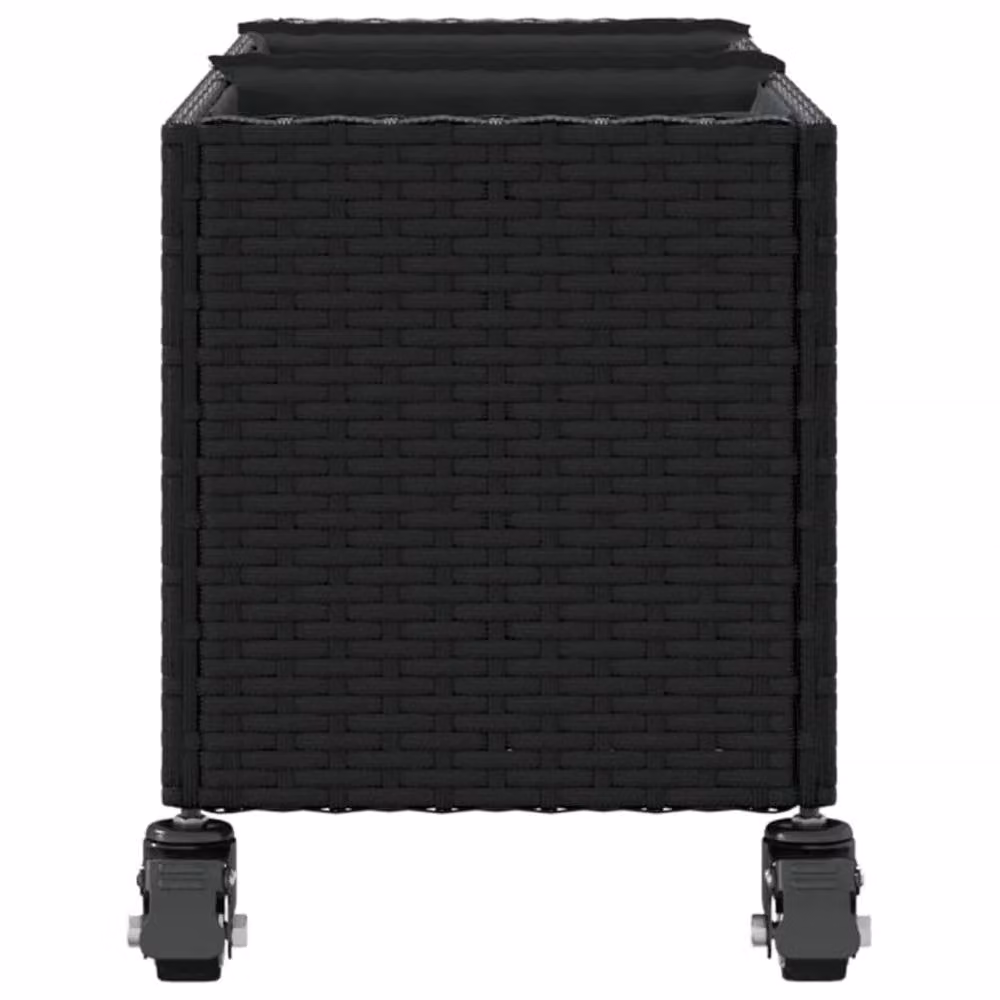 Berkfield Home Garden Planters with Wheels, 2 Piece Set, Black, W: 107 cm, D: 32 cm, H: 38 cm – 4