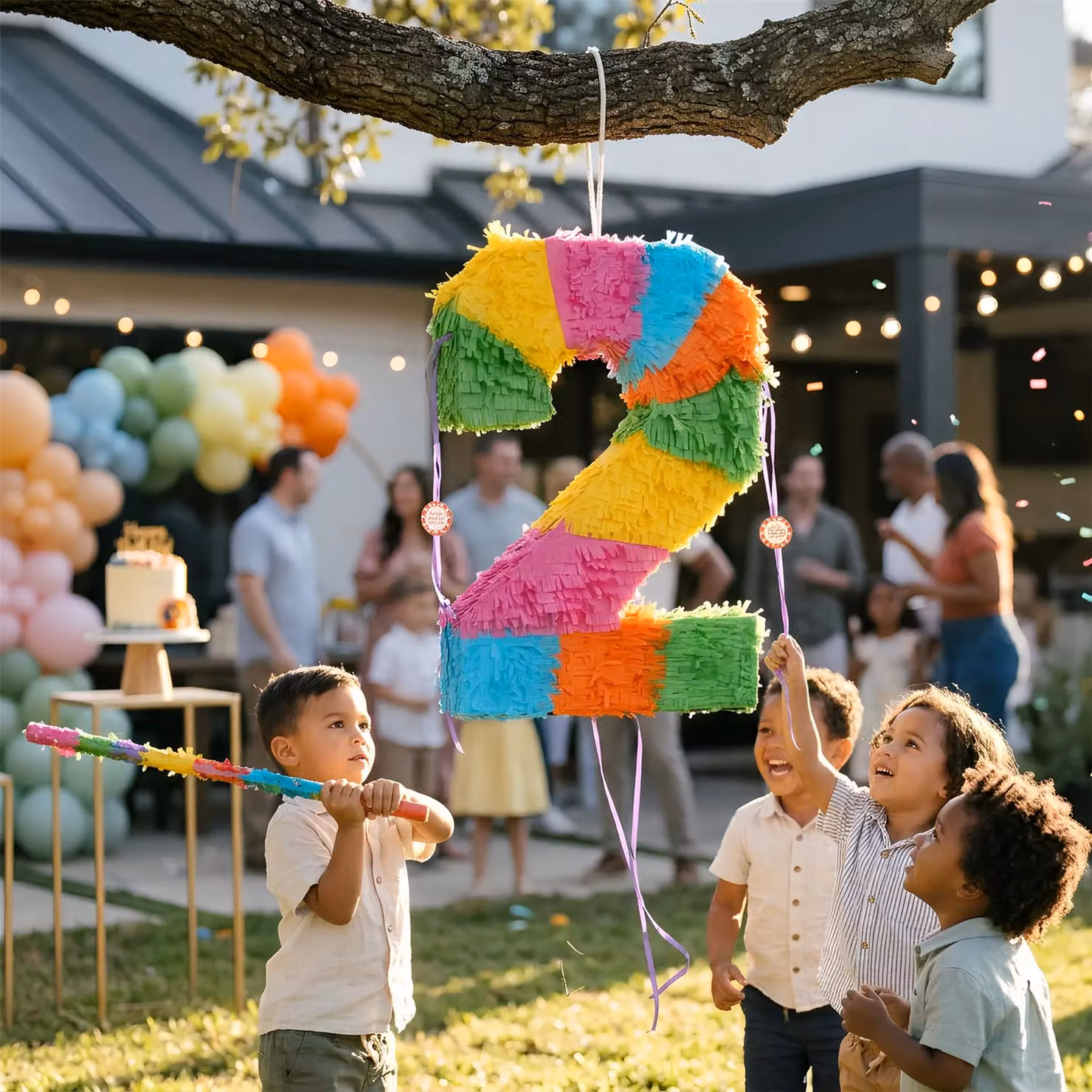 Fax Potato Number 2 Pop-Out Piñata Set with Stick and Blindfold in Multicolour – 6