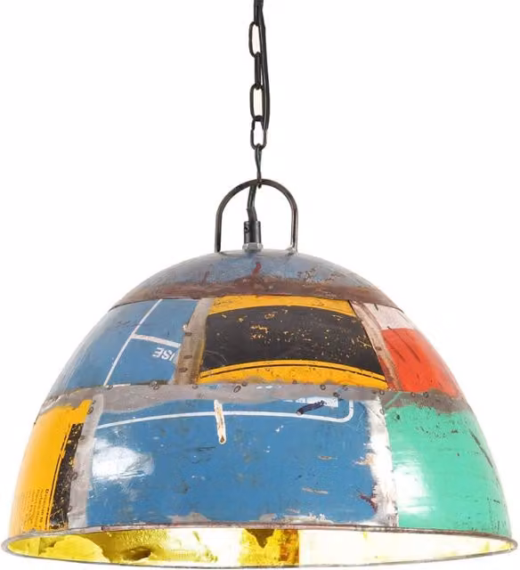 Berkfield Home Industrial Vintage Round Hanging Lamp, Multicolour, Diameter: 41 cm, E27, 25 W – 1