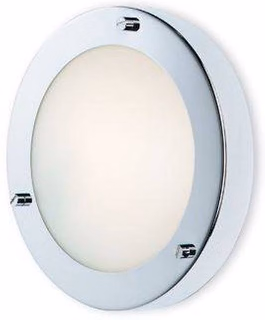 Firstlight Rondo Round Wall and Ceiling Light in Chrome with Opal Glass, G9, IP54
