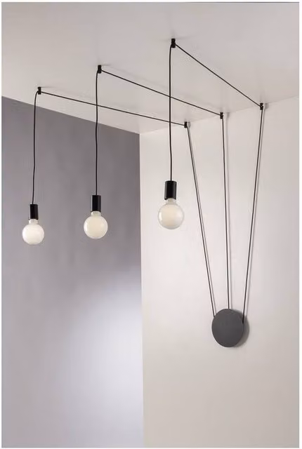 Netlighting Habitat 3 Light Dimmable Suspended Pendant Ceiling Light in Black