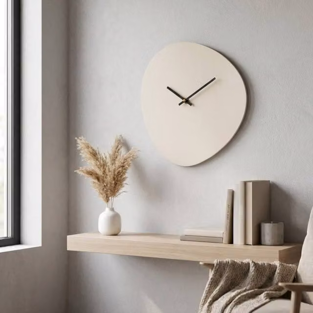Garden Greatness Maison Sand Round Analog Wall Clock in Light Sand