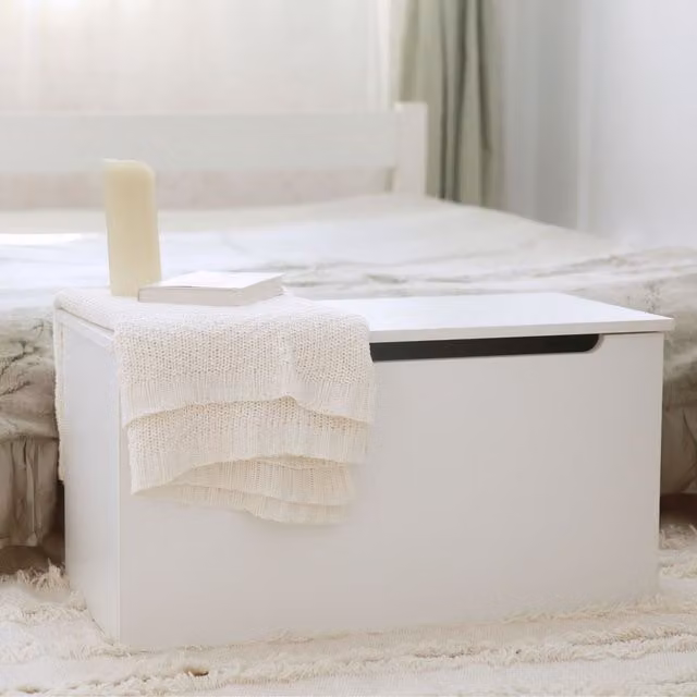 Core Products Erin White Ottoman Storage Chest with Soft Close Lid