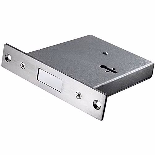 Loops 1-Lever Mortice Deadlock in Satin Steel, Depth: 106 mm