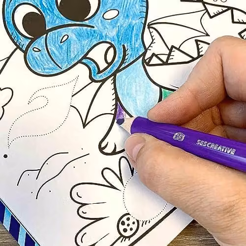 SES Creative 00115 Metallic 3 in 1 Activity Book with Mosaic Gluing in Multicolour, Red and Blue – 1