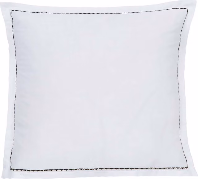Bedeck of Belfast Avero Pair of Square Oxford Cotton Percale Pillowcases, Petrol, Tan, White and Beige