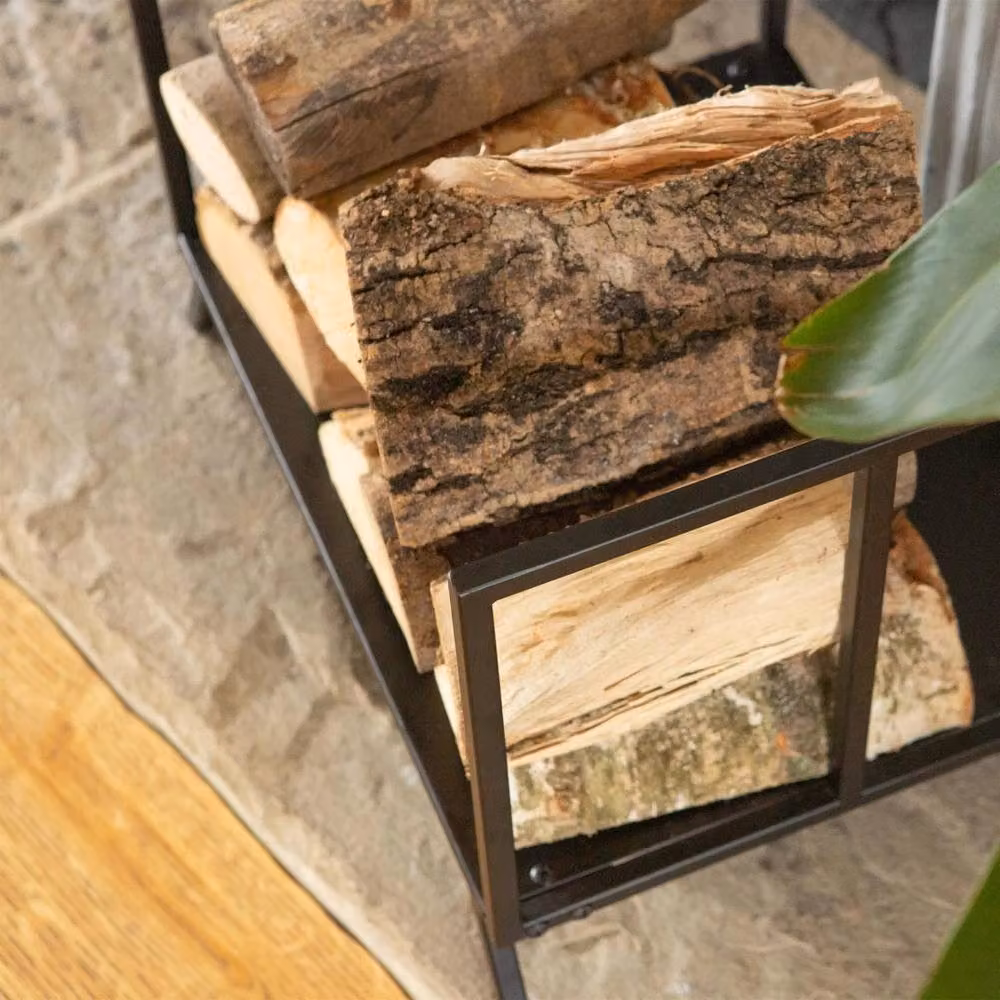 Havendro Black Metal Fireside Log Storage Rack for Indoor Wood Burners W/D/H: 48 x 48 x 48 cm – 6