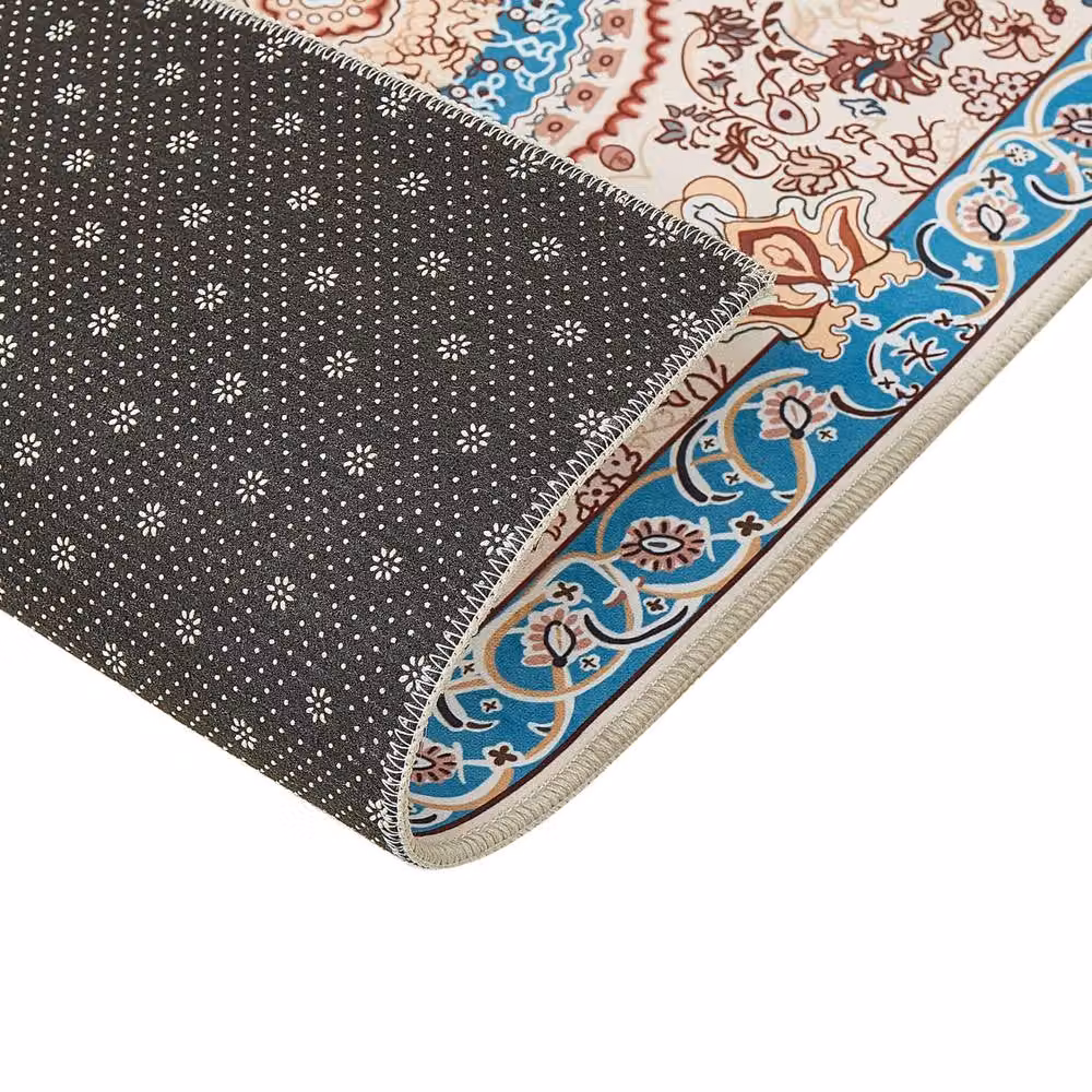 Wyld and Coco Oriental Pattern Runner Rug in Beige and Blue, W/D/H: 80 x 240 cm – 2