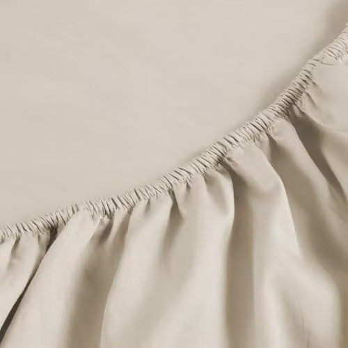Christy 400TC Luxury Mako Satin Cotton Fitted Sheet in Beige, W: 140 cm, L: 190 cm – 3