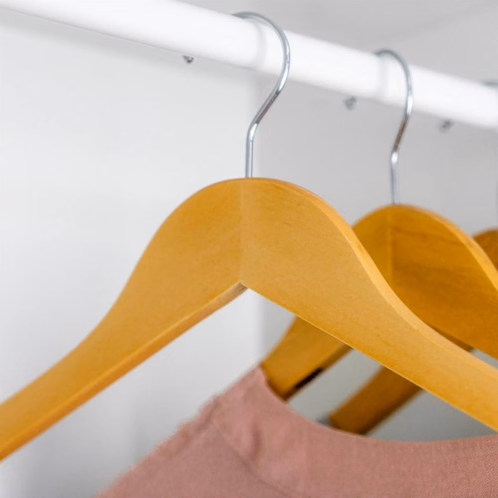 Kelvenix 20 Pack Wooden Kids Clothes Hangers with Trouser Bar in Brown – 3