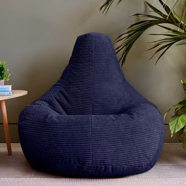 ICON Dalton Gaming Bean Bag Chair Set of 2 in Blue Corduroy Fabric