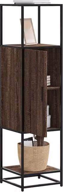 Berkfield Home Industrial Highboard in Brown Oak, W/D/H: 35.5 x 35.5 x 139 cm