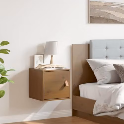 vidaXL Wall Cabinet in Honey Brown Solid Pine Wood W/D/H: 31.5 x 30 x 30 cm
