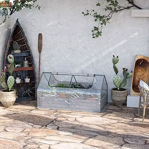 Outsunny Raised Garden Bed with Greenhouse and Transparent Window, W/D/H: 157.5 x 95 x 92 cm – 2