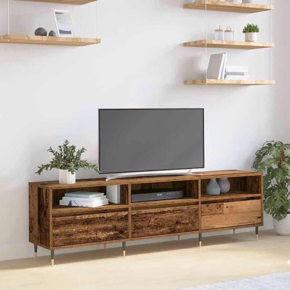 Berkfield Home Rustic Old Wood TV Cabinet in Brown, W/D/H: 150 x 30 x 44.5 cm – 2