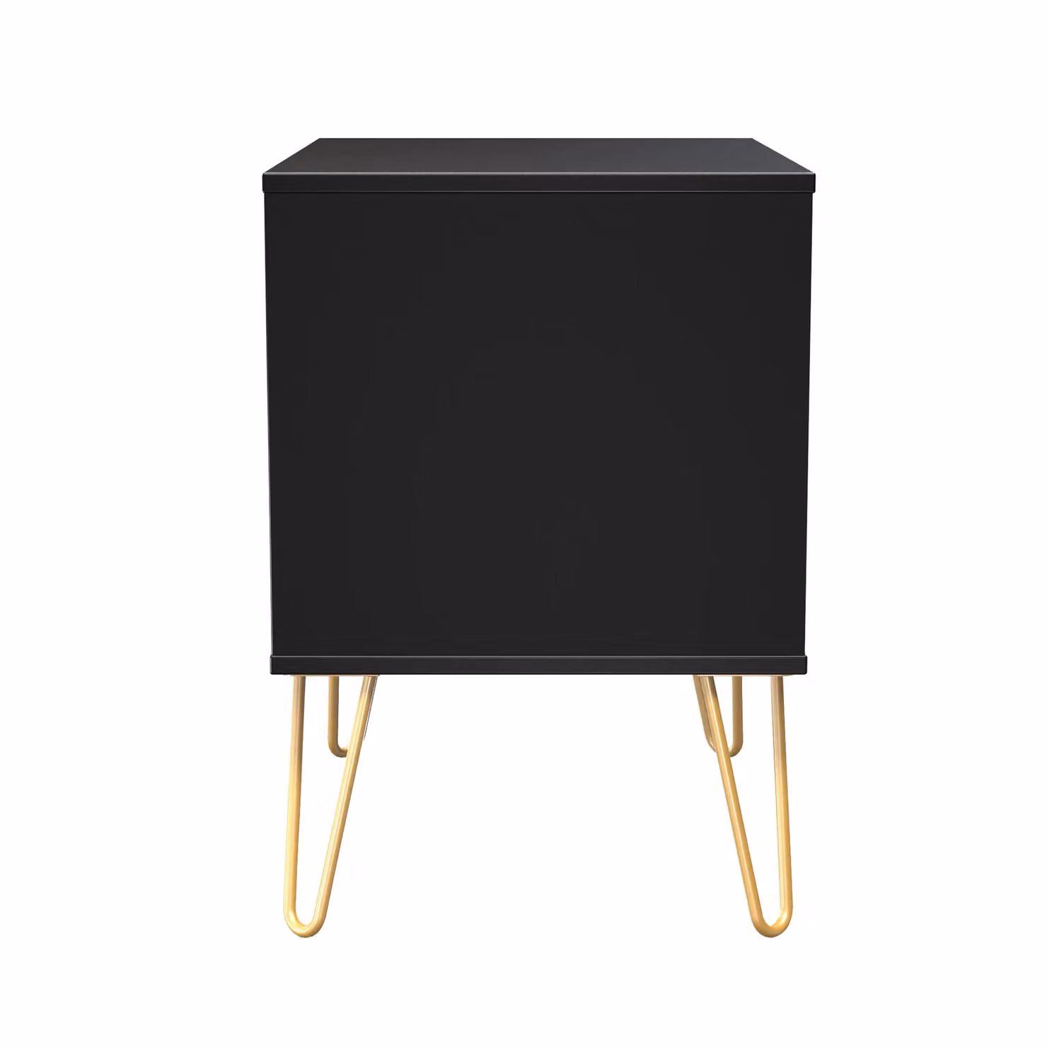 Ready Assembled 2 U Metro 2 Drawer Side Table in True Black and Gold – 2