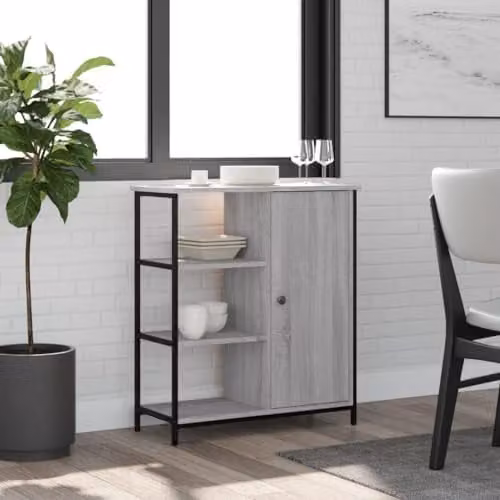 vidaXL Modern Grey Sonoma Sideboard, W/D/H: 70 x 30 x 80 cm – 2