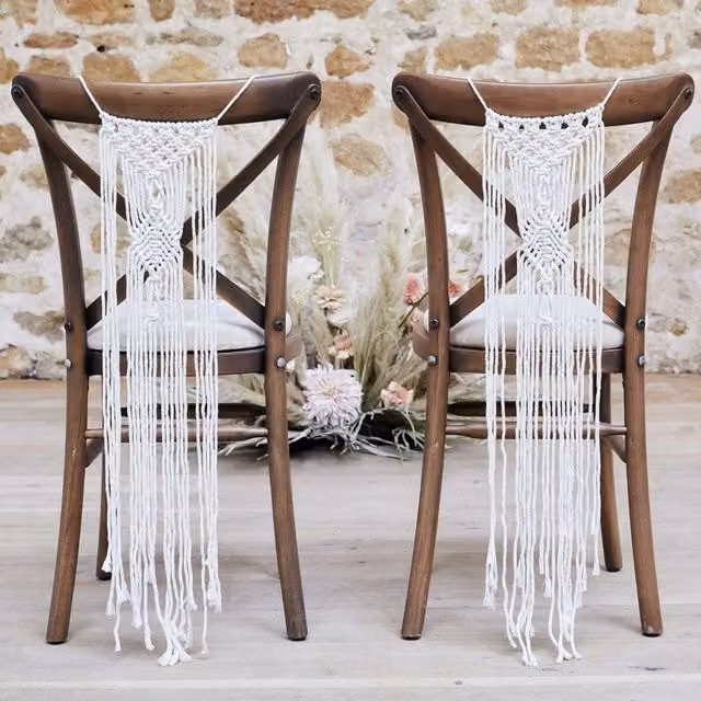 KDMD White Boho Macrame Hanging Wedding Chair Decorations