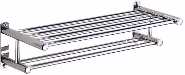 SPETLEK Double Towel Rail Holder, Wall Mounted Stainless Steel Bathroom Rack in Silver