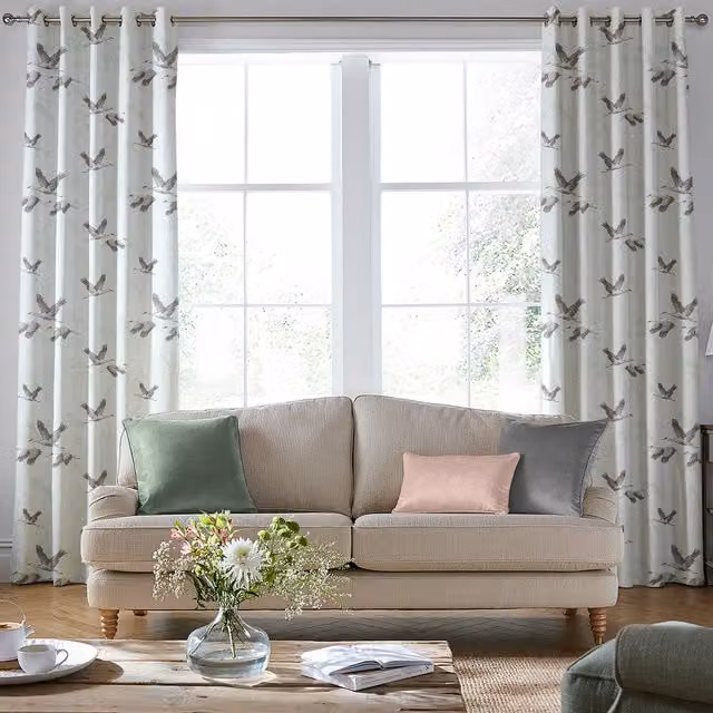 Laura Ashley Animalia Embroidered Made to Measure Blackout Eyelet Curtain Panel in Pale Duck Egg Blue