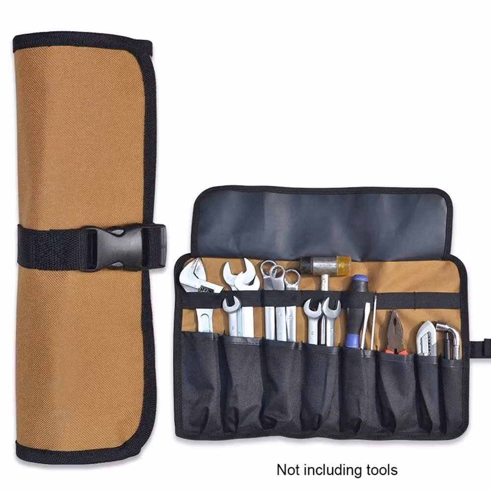 VOGREX Roll-Up Oxford Wrench Tool Storage Pouch in Beige or Black – 3