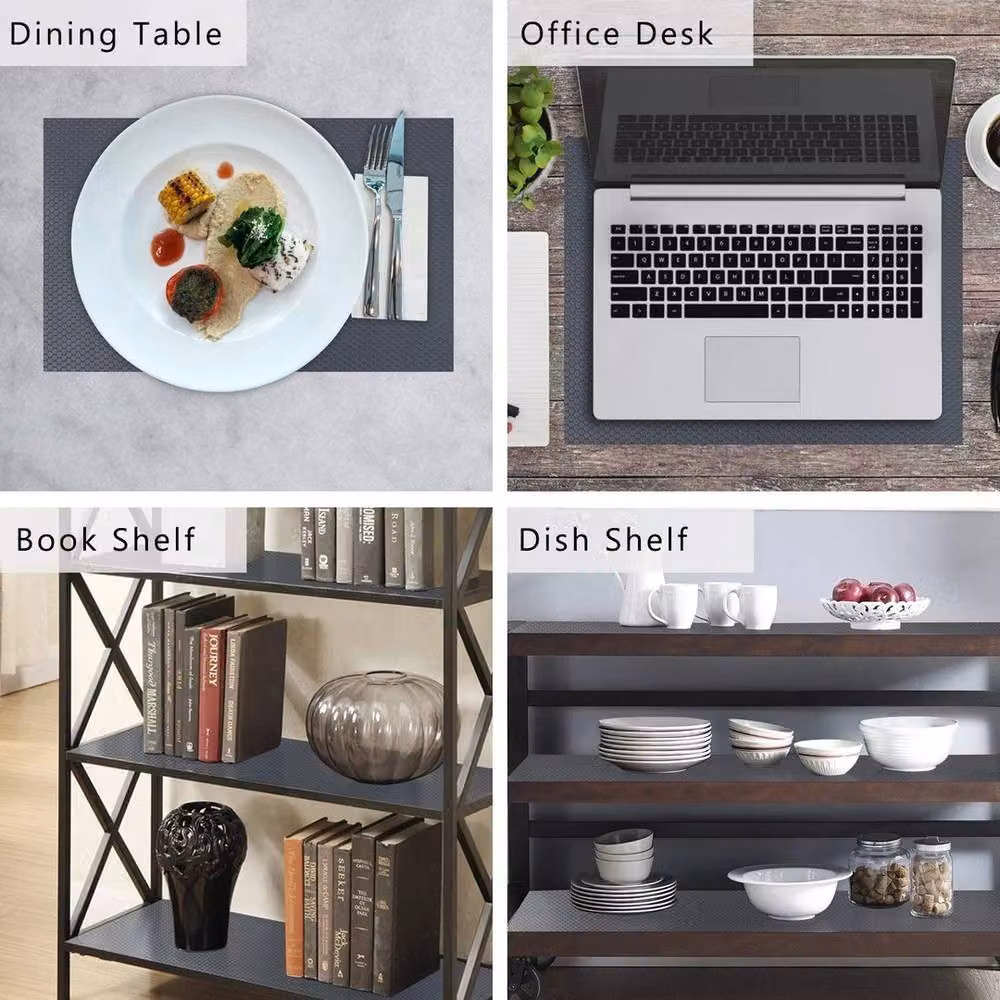 NESTLUNE Non-Slip Waterproof Drawer Shelf Liner, Washable Cabinet and Cupboard Liner in Grey, W/D: 100 x 100 cm – 6