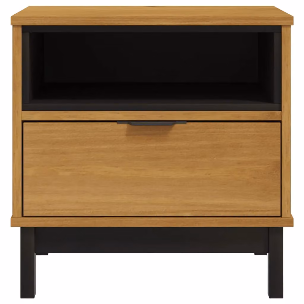 Berkfield Home FLAM Side Table in Brown Solid Pine Wood, W/D/H: 50 x 50 x 50 cm – 4