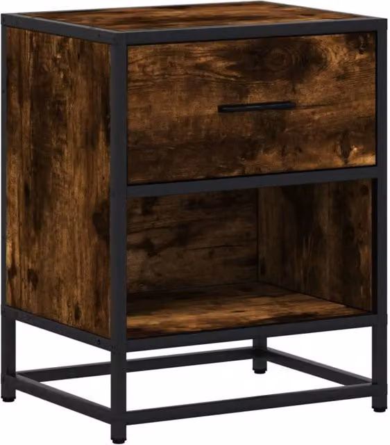 Berkfield Home Smoked Oak Bedside Cabinet in Brown, W/D/H: 40 x 31 x 50 cm – 1