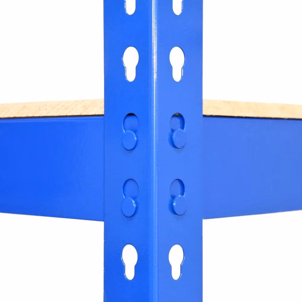Monstershop Q-Rax Blue Steel Heavy Duty Boltless Racking Units, 5 Tier Shelving Set (3 x W: 90 cm & 2 x W: 120 cm, D: 50 cm, H: 182.5 cm) – 3