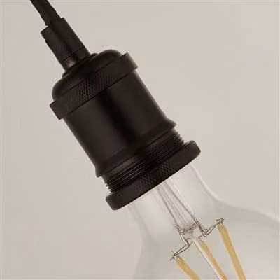 CGC Lighting Black Adjustable Suspended Pendant Light with Matching Ceiling Rose and E27 Holder – 3