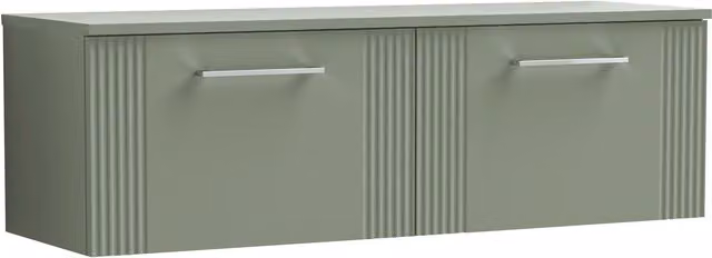 Balterley 2 Drawer Wall Hung Vanity Unit with Colour Match Worktop, Green