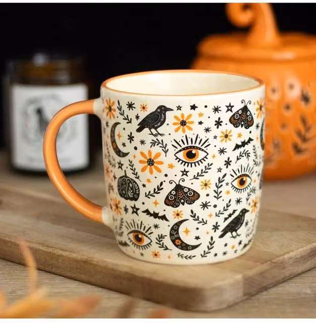 KDMD Frightful Folk Autumn Multicolour Ceramic Floral Mug – 1