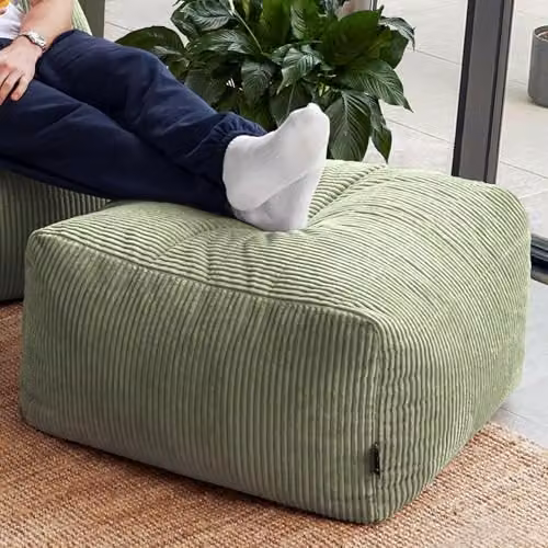 icon Noa Bean Bag Set with Recliner and Slab in Green Jumbo Cord – 4