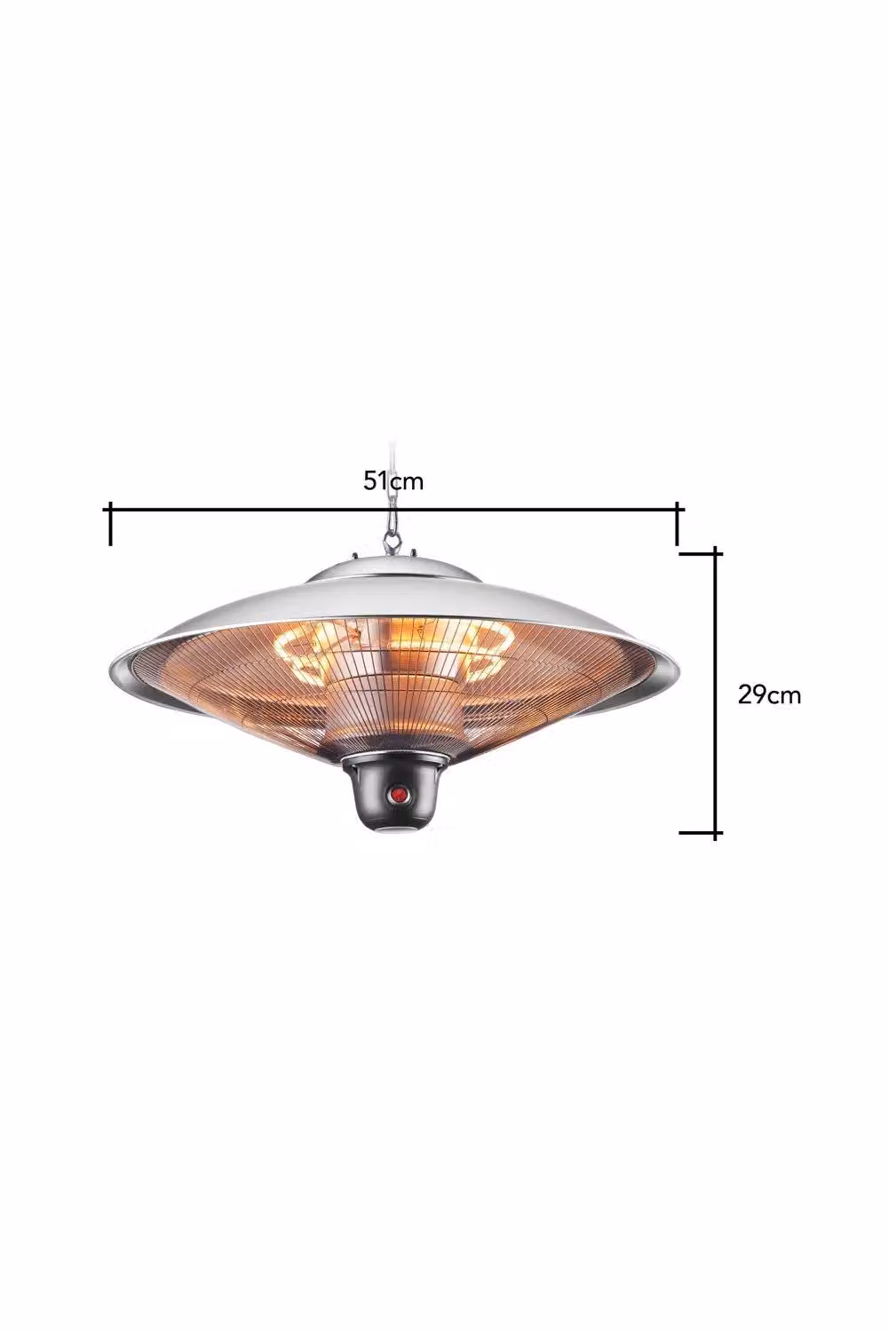 BHS Lighting 2000W LED Ceiling Pendant Patio Heater in Silver – 2