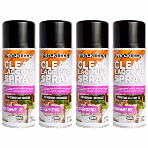 Pro-Kleen Clear Lacquer Spray Matt, 4 x 400ml