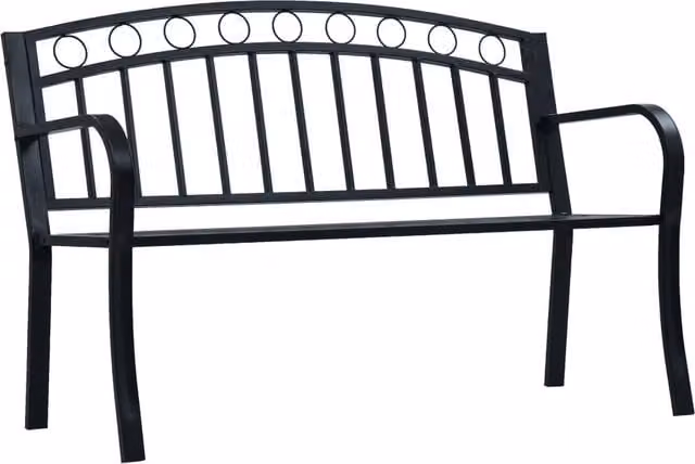 Berkfield Home Classic Metal Garden Bench in Black