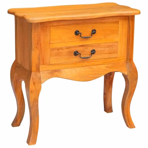 vidaXL Rustic Side Table in Brown Solid Wood, W/D/H: 60.5 x 30 x 61 cm