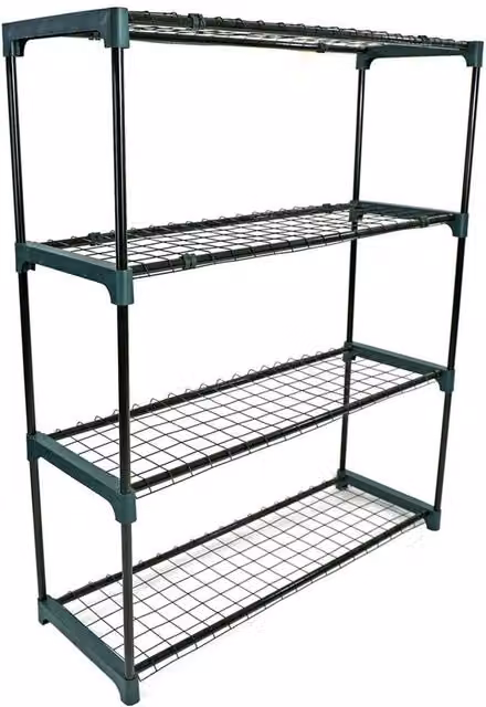SPETLEK 4 Tier Green Metal Greenhouse Shelving Racking for Garden Plants, 2 Pack – 1