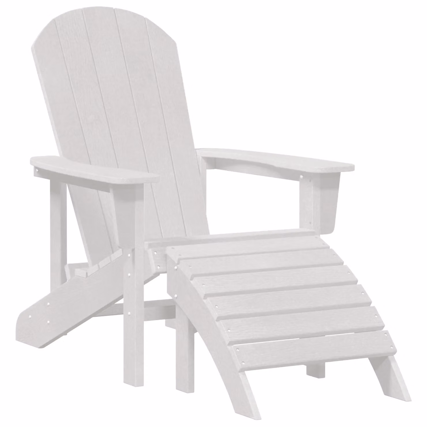 Berkfield Home Adirondack Chair with Footrest in White HDPE Plastic – 2