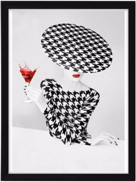Liora Luxe Prints Vintage Black and White Portrait Illustration Framed Rectangular Wall Art