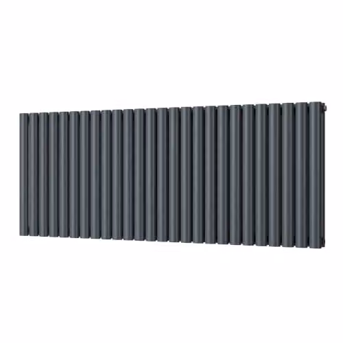UK Radiators Omeara Anthracite Elliptical Tube Horizontal Designer Double Panel Radiator W: 150.8 cm, H: 60 cm – 2