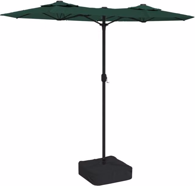 Berkfield Home Double-Head Cantilever Parasol in Green, W/D/H: 316 x 240 x 240 cm