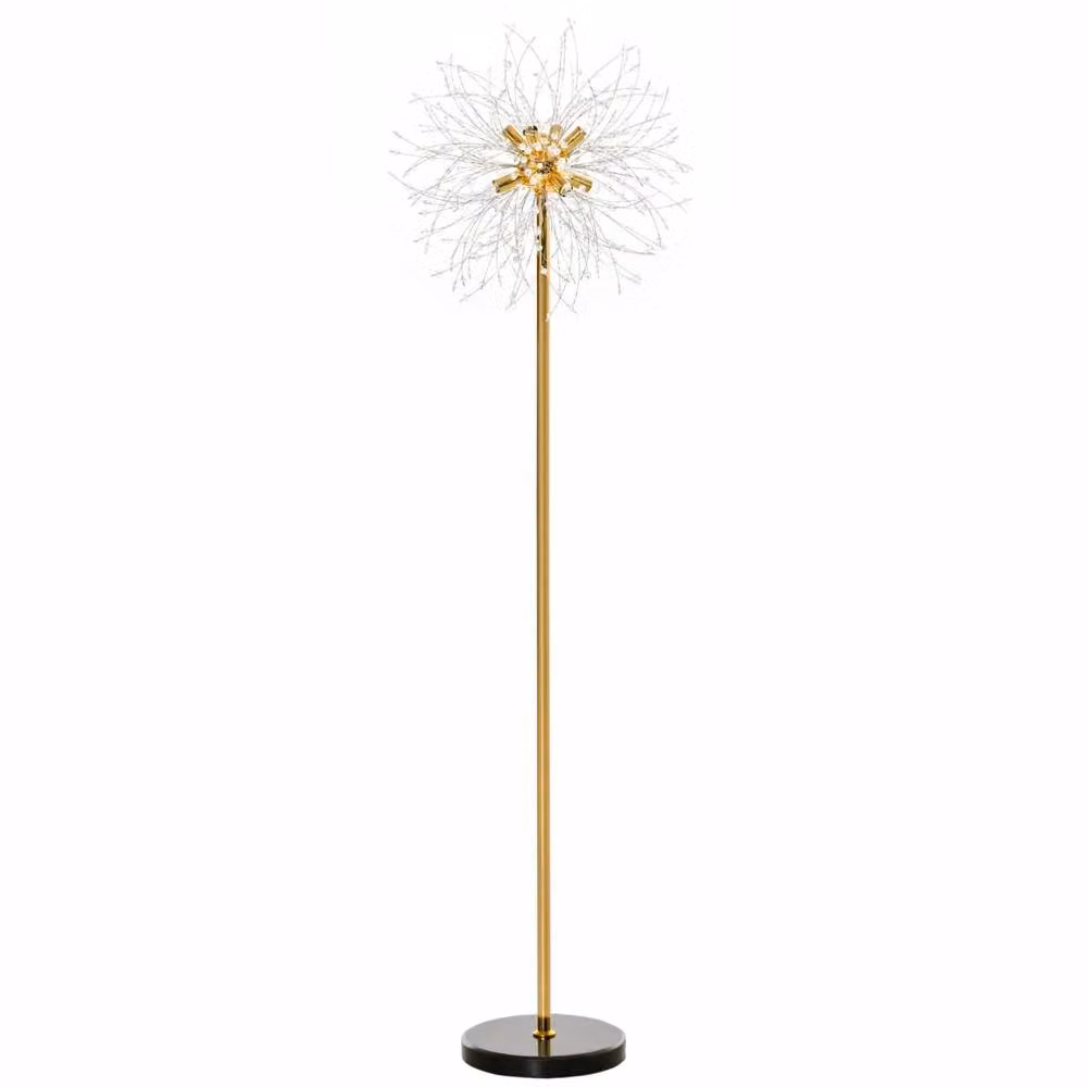 Wyld Haus Dodine Gold Metal and Crystal Dandelion Floor Lamp, Height: 160 cm – 2