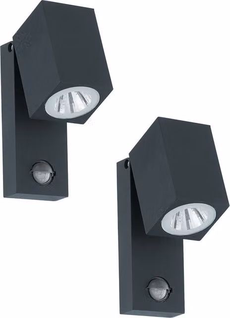 Loops 2 Pack Anthracite Aluminium Outdoor Wall Lights with PIR Motion Sensor and 5W LED – 1