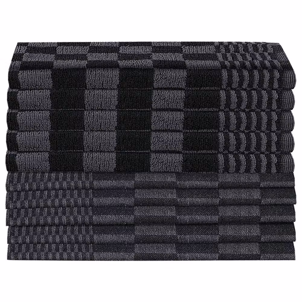Berkfield Home 20 Piece Cotton Towel Set in Black, Grey and Multicolour – 4