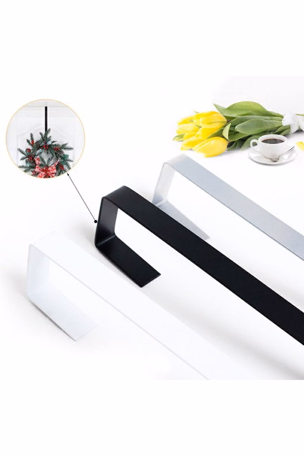 KDMD Black Metal Christmas Door Wreath Hook Hanger, 28 cm – 3